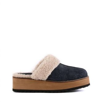 Seychelles Steady Platform Mule In Navy Denim