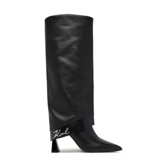 Karl Lagerfeld High Boots, female, Black, 7 UK, Debutante Fold Hi Leg Boot