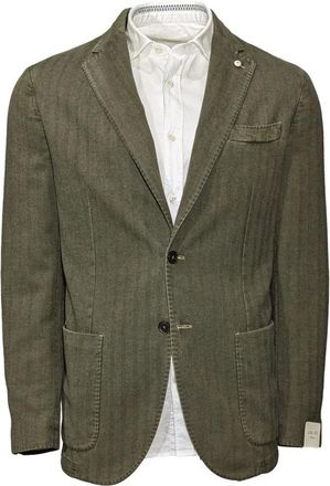 L.B.M. 1911 Italiaans verfijnd kasjmier touch colbert - Heren - Blazers - Groen - M - Kasjmier - Jassen