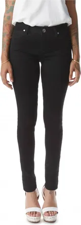 1822 Denim Mid Rise Skinny Long Butter Jeans In Noir