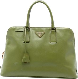 Prada Pre-owned Handbags, female, Green, Size: ONE SIZE Pre-owned Satchel Bag