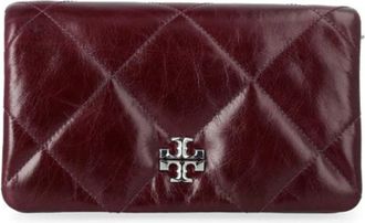 Tory Burch Tassen, Dames, Rood, ONE Size, Leer, Rode Leren Mini Diamantquilted Tas