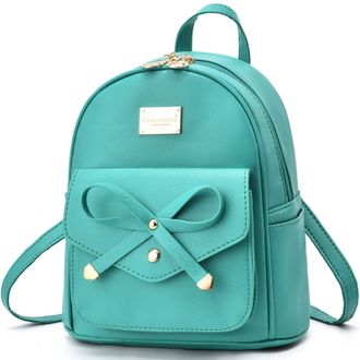 I Ihayner Girls Bowknot Cute Leather Backpack Mini Backpack Purse for Women, Turquoise, S Size