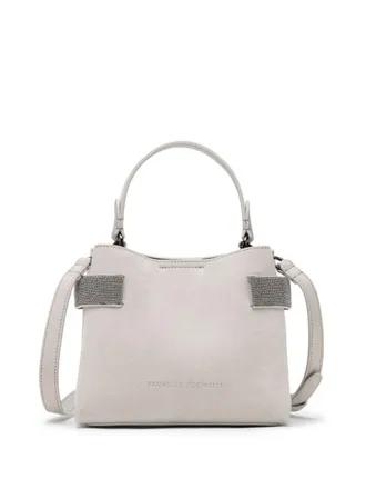 Brunello Cucinelli Light Grey Essence Small Handbag