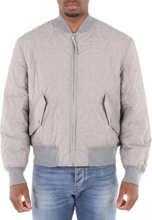 Ferragamo Rhinoceros Quilted Gancini Blouson Jacket In Grey