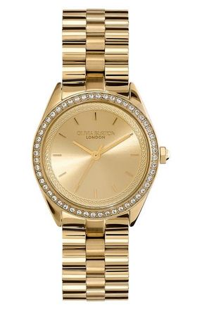 Olivia Burton Bejewelled Bracelet Watch, 34mm in Gold at Nordstrom