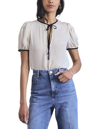 Frame Denim Frame Denim The Tie Silk Blouse