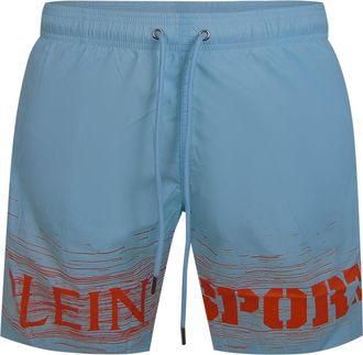 Plein Sport Shade Logo Boardshort Zwemshorts in Lichtblauw