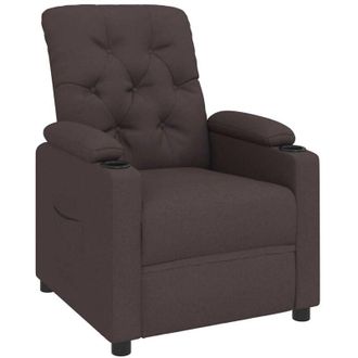 vidaXL Sill&oacute;n Reclinable De Tela Marr&oacute;n Oscuro Vidaxl
