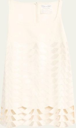 Oscar De La Renta Cutout Embroidered Tweed Mini Dress