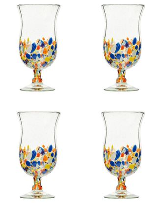 10 Strawberry Street Set of 4 San Lucas Mexican Hurricane Glasses