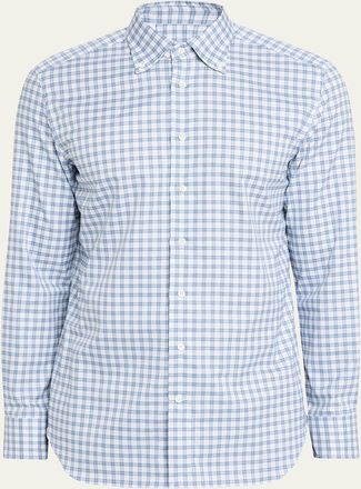 Bergdorf Goodman Mens Cotton Plaid Button-Collar Sport Shirt