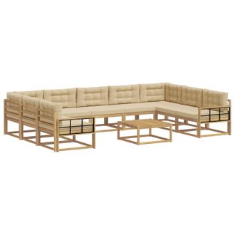 vidaXL Conjunto De Sof&aacute;s De Exterior 10 Uds. Y Beige Vidaxl