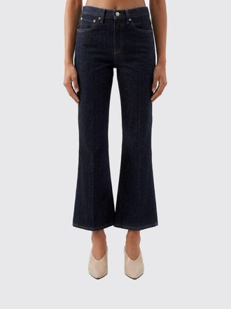 Khaite Mid-Rise Cropped Flare Jeans in Stretch Denim