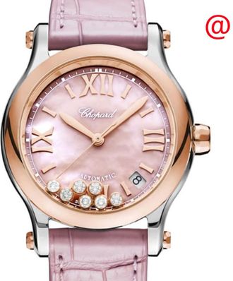 Chopard Happy Sport Automatic Pink Dial Ladies Watch 278559 6021