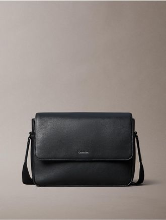 Calvin Klein Mens Refined Messenger Bag - Black