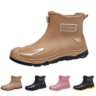 Generic Women Wellington Boots, Ankle Wellies Fashion Short Rain Boots Waterproof Comfortable Chelsea Rainboots Non-Slip Gardening Rubber Rain Shoes for Outdo
