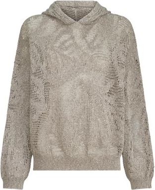 Brunello Cucinelli Dazzling water lilies sweater in Mud at Nordstrom, Size 3X-Large Eu