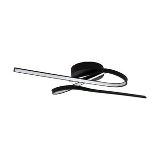 Loops Flush Ceiling Light Colour Black Shade White Plastic Bulb LED 23W Included