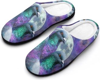 Generic Three Pigeon1 Moon Funny Mens Cotton Slippers Soft Non-Slip Rubber Sole House Slipper Indoor Outdoor