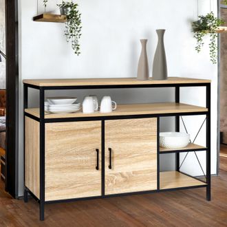 IDMarket Detroit Aparador Bajo De 2 Puertas, Dise&ntilde;o Industrial, 100 Cm