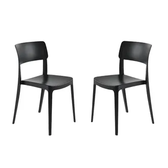 MondoViro Juego de 4 sillas de polipropileno negro cm 50x51 81h