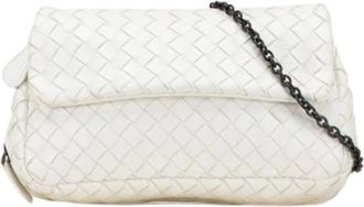 Bottega Veneta Pre-owned Cross Body Bags, female, White, Size: ONE SIZE Pre-owned Leather Crossbody Bag