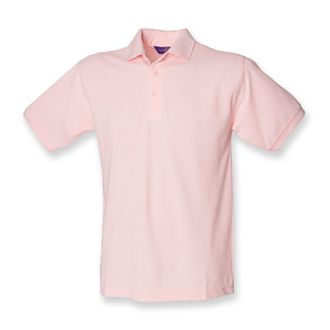 Henbury Mens Heavy Poly/Cotton Pique Polo Shirt Pink XXL