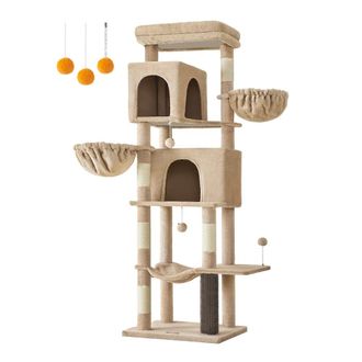 FEANDREA &Aacute;rbol para gatos multinivel de 174 cm de color marr&oacute;n