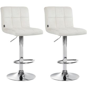 Clp Clp - Set De 2 Taburetes De Bar Peru En Terciopelo Crema Cromado