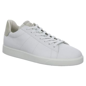 Ecco Ecco Street Lite Leather Mens Lace Up Trainers - White Gravel - Size:UK 12-12.5