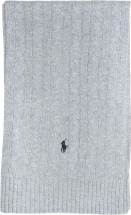 Polo Ralph Lauren Geribbeld Wollen Sjaal - Heren - Wintersjaals - Grijs - ONE Size - Wol - Accessoires