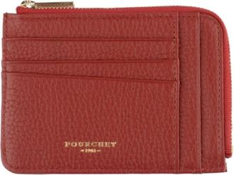 Pourchet Platte Munt-/Kaarthouder - Dames - Portefeuilles - Rood - ONE Size - Leer - Accessoires