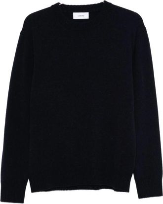 Lardini Ribgebreide trui met ronde hals - Heren - Ronde hals truien - Blauw - S - Wol - Truien & Vesten