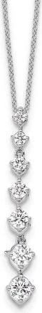 Diamond2Deal 14k Gold 1 Ct Lab Grown Diamond Seven Stone Pendant Necklace 18