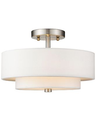 Livex Lighting Livex Claremont 2-Light Brushed Nickel Ceiling Mount