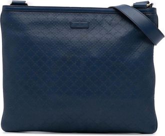 Gucci Pre-owned Cross Body Bags, female, Blue, Size: ONE SIZE Pre-owned Diamante Hilary Lux Crossbody