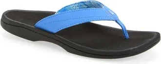 Olukai Ohana Flip Flop in Tide Blue/palm at Nordstrom, Size 7