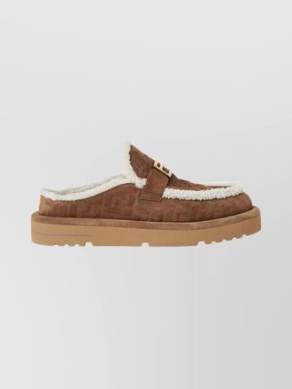 Fendi leather shearling loafers