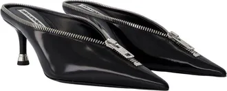 Alexander Wang Womens Akila Mule Black Lambskin Heels