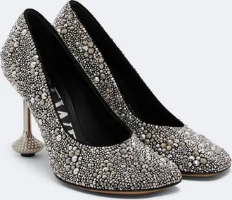 Loewe Toy embellished suede pumps