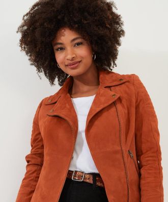 Joe Browns Asymmetric Suede Biker Jacket