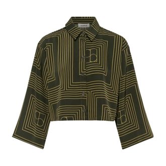 Soaked In Luxury Camicetta con Bottoni - - Blouses & Shirts - Donna - Verde - M