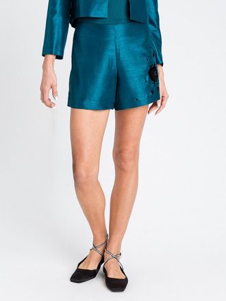 Twin-Set Pantaloncino Twinset Actitude in taffet&agrave; con ricami