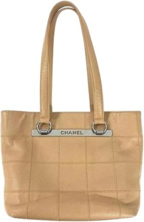 Chanel Pre-owned Wild Stitch Tote bag - Dames - Vintage Shopper - Beige - ONE Size - Leer - Vintage