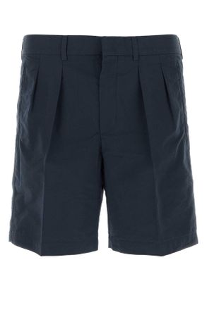 Tom Ford Marineblauwe Katoenmix Bermuda Short