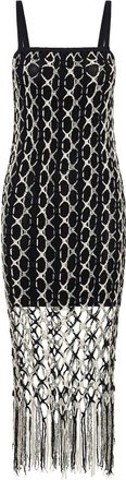 Dion Lee crochet-net layered midi dress - women - Cotton/Nylon - XS/S - Black