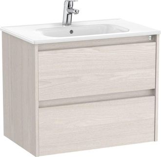 Roca Roca - Pack Unik Mueble De 2 Cajones + Lavabo Tenet Color: Fresno N&oacute;rdico - Medidas: 685x460x565 Mm