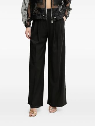 Just Cavalli logo-plaque wide-leg trousers - Black