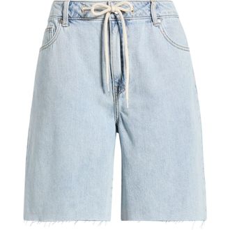1822 Denim Drawstring Raw Hem Denim Shorts in Valinda at Nordstrom, Size 33